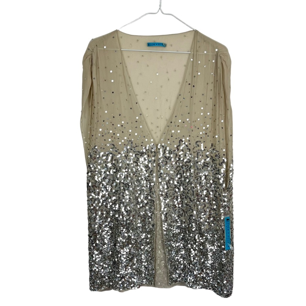 NWT ALICE + OLIVIA Brooklyn Sequin Kimono Size Small P